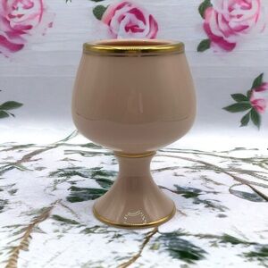 Rare Vintage 1959 Lenox Porcelain Pink Gold Trim Tabaco Cigarette Holder Goblet